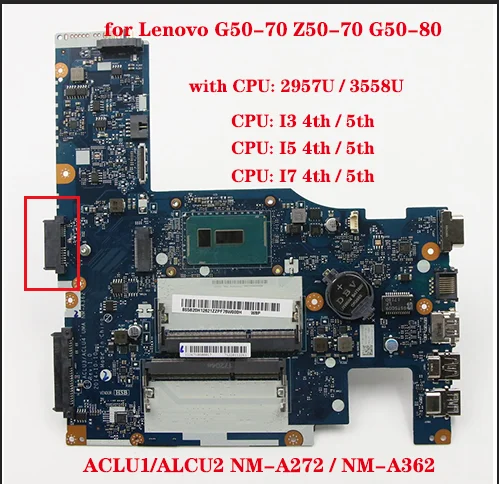 ACLU1/ALCU2 NM-A272/NM-A362  G40-70 Z40-70 G40-80 Ʈ   UMA CPU 2957/3558/I3 I5 I7 DDR3 100% ׽Ʈ OK